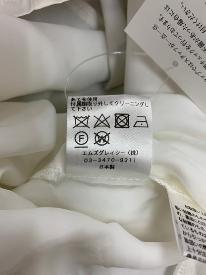 エムズグレイシー 111103 ワンピース 38 ホワイト フラワーモチーフ タック ITEEKB93CZOW