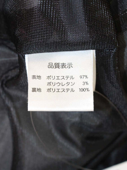 スーパービューティー 38 ブラック ワッフル生地 パフスリーブ 7分袖 ワンピース IT95XSMGGNJC