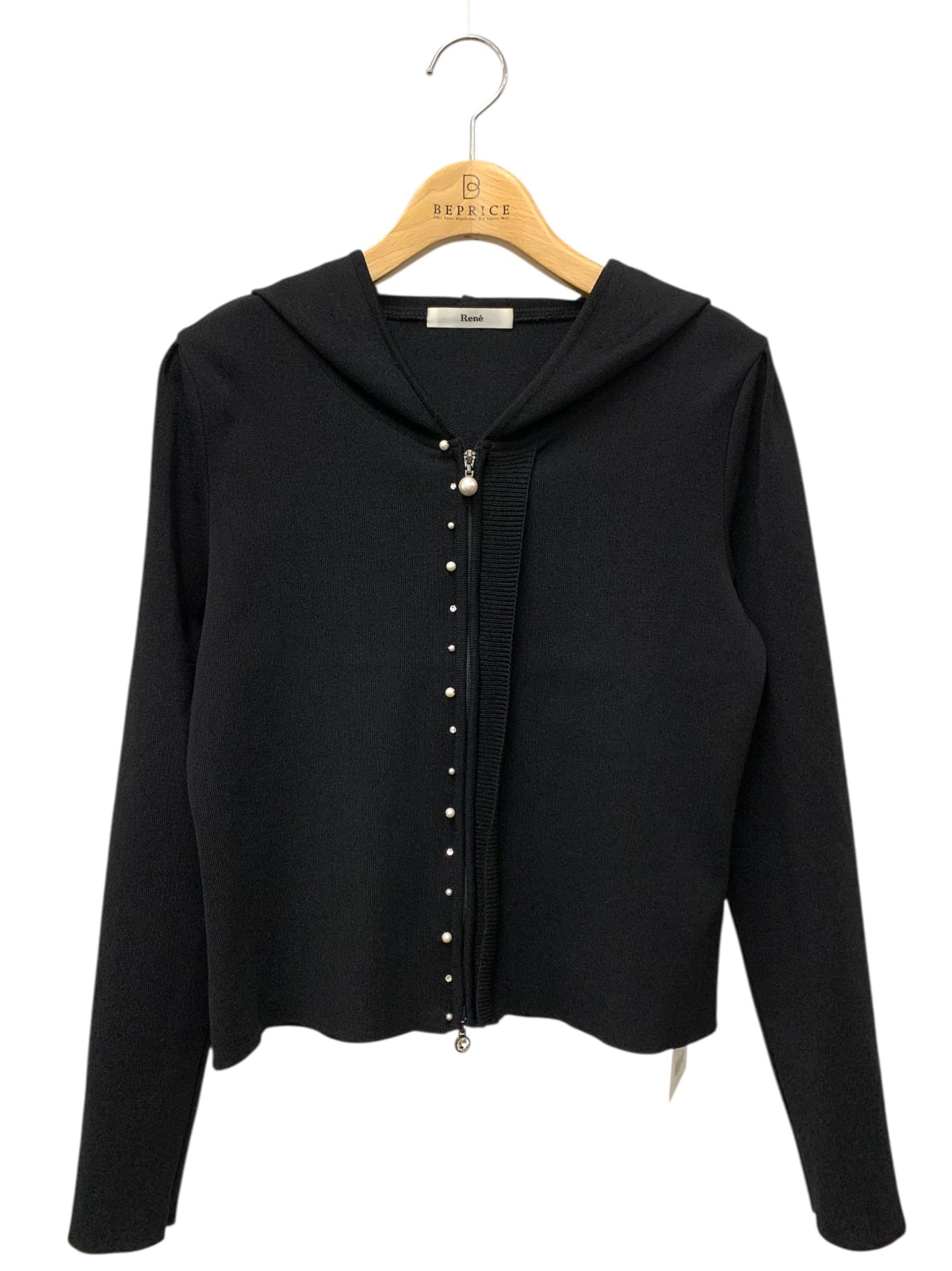 ルネ 6832370 パーカー 38 ブラック パール ラインストーン Wジップ IT24MM3Q48EG