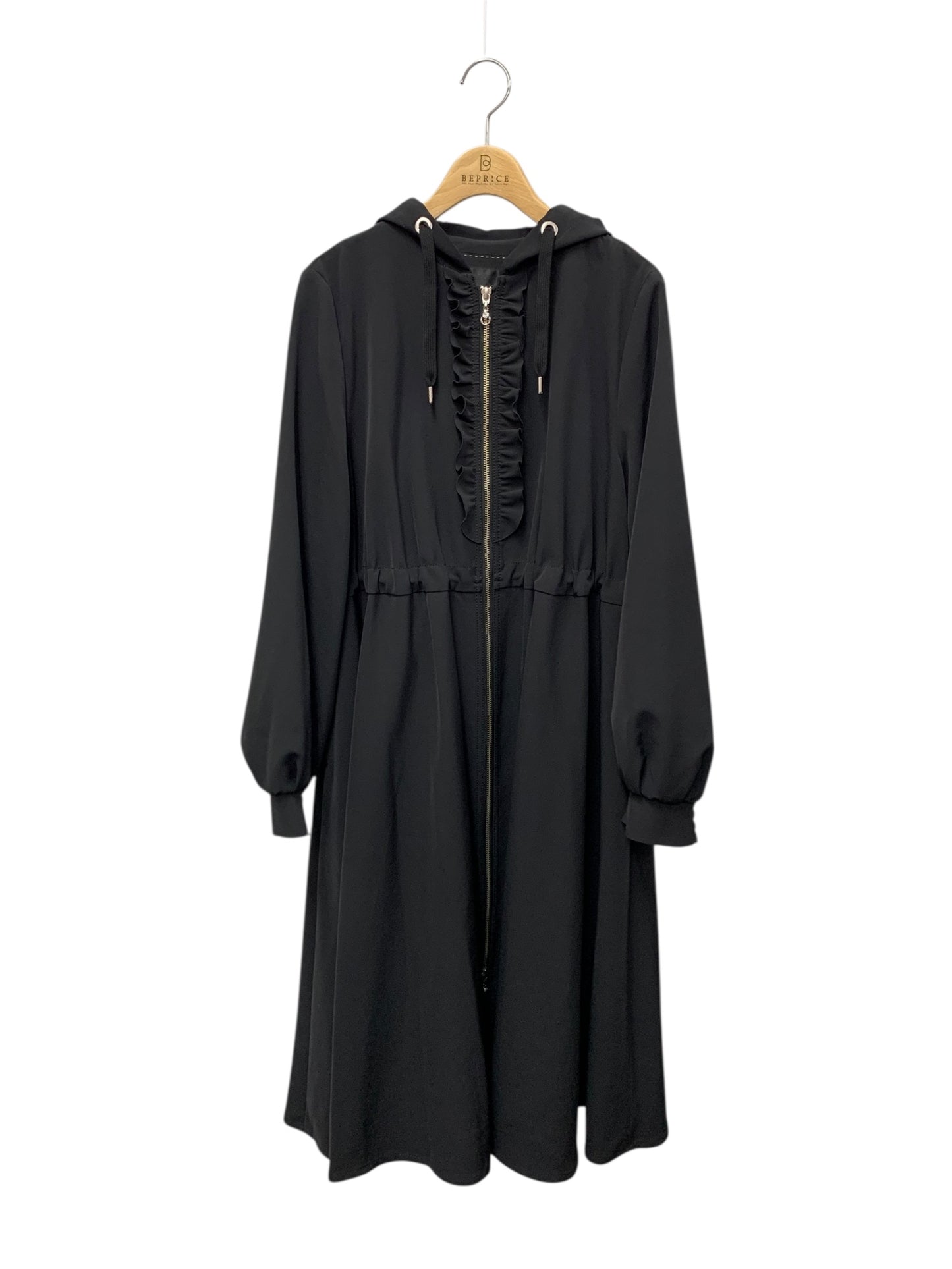 トゥービーシック 2WAYダブルクロス コート W5A02-114-09 42 ブラック フリル フード ITSTIK32SCHC