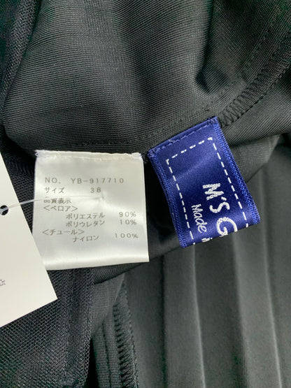 エムズグレイシー 917710 スカート 38 ブラック プリーツ ベロア チュール付き ウエストゴム ITBY8RJKBCSC