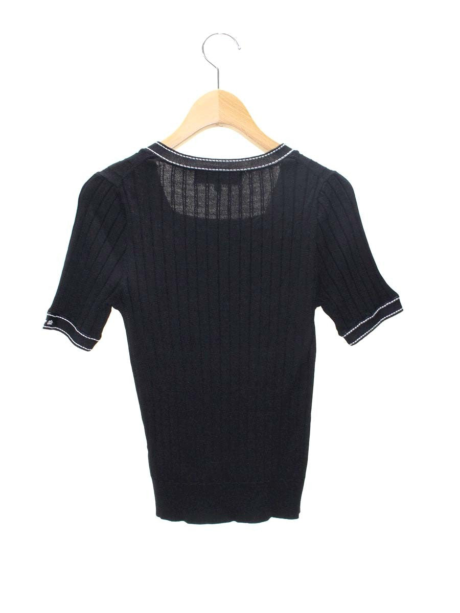 エムズグレイシー 018314 ニット セーター 38 ブラック 刺繍 フラワーモチーフ ITX91HL2YLQ8