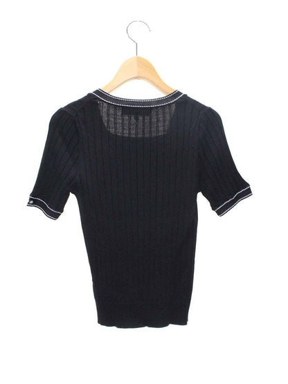 エムズグレイシー 018314 ニット セーター 38 ブラック 刺繍 フラワーモチーフ ITX91HL2YLQ8