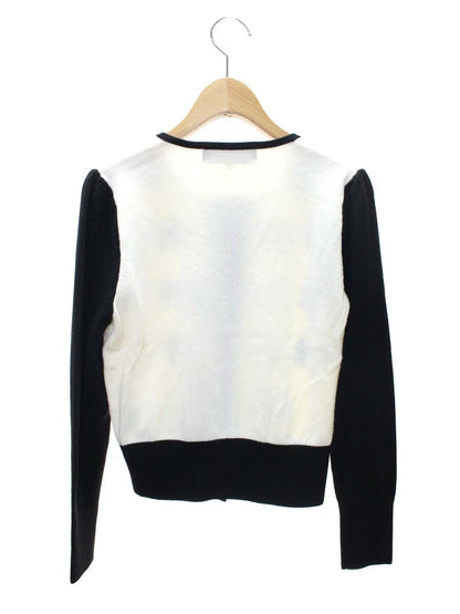 エムズグレイシー リボンモチーフニットカーディガン 118615 38 ブラック/ホワイト ITIET76L9ZDK