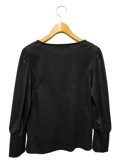 エムズグレイシー 415302 カットソー 38 ブラック カメリア ビーズ リボン IT1OXMX5VGU4 【SALE】