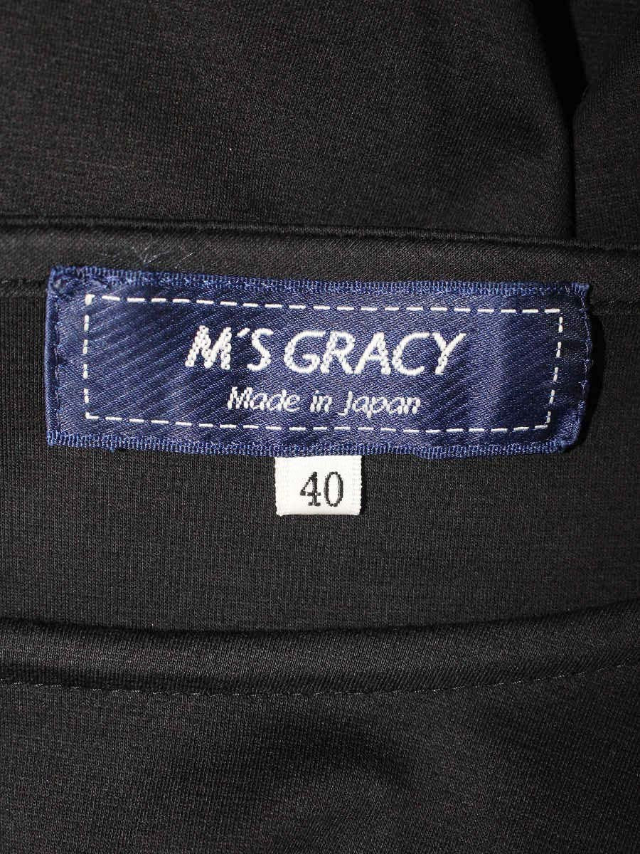 エムズグレイシー 515315 カットソー 40 ブラック リボン パフスリーブ IT6X46UL264G