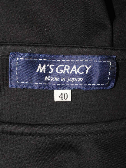 エムズグレイシー 515315 カットソー 40 ブラック リボン パフスリーブ IT6X46UL264G