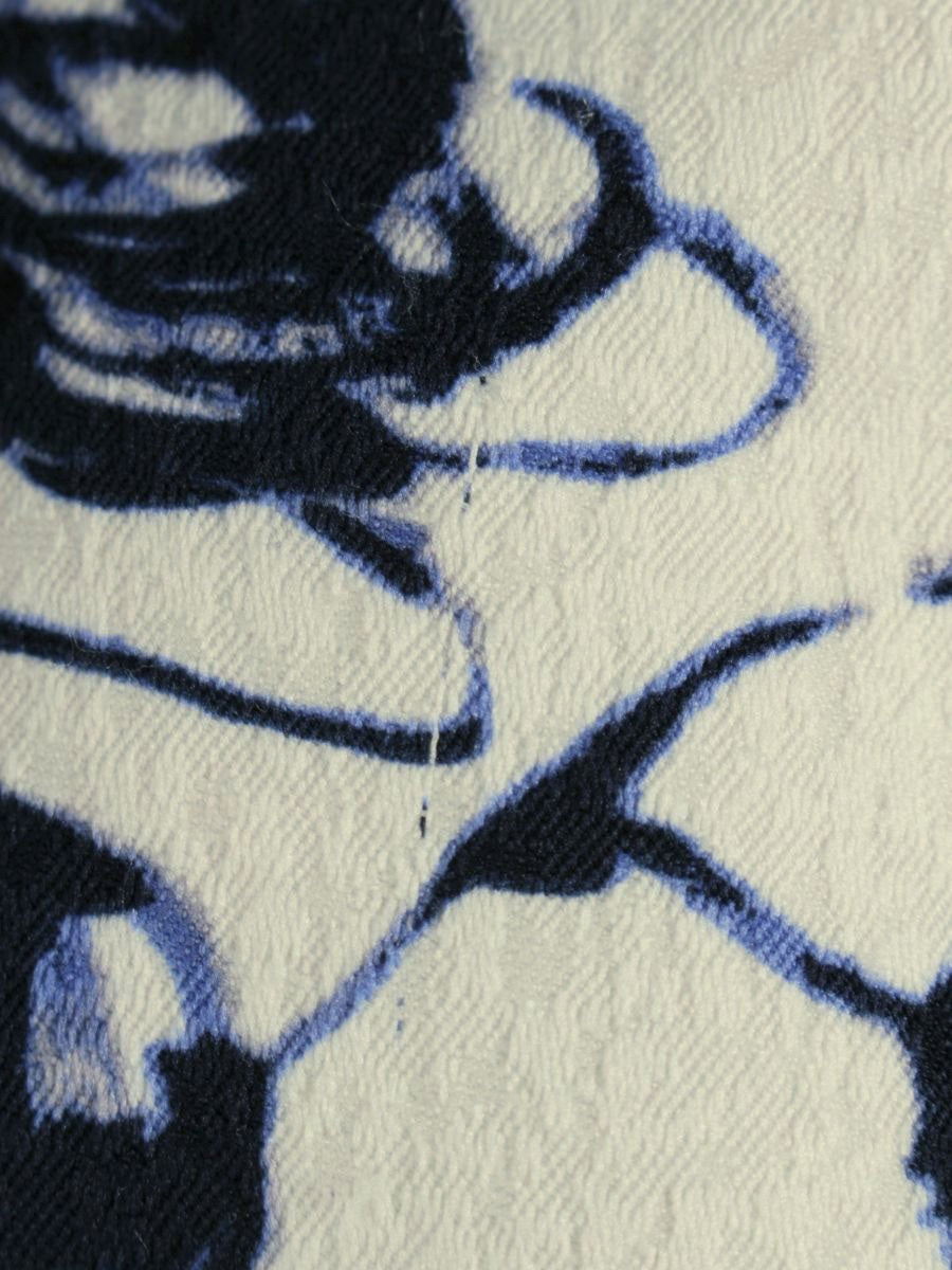 エムズグレイシー 117114 スカート 38 ブルー フラワーモチーフ　タック フレア ITG6VP2X9T1O