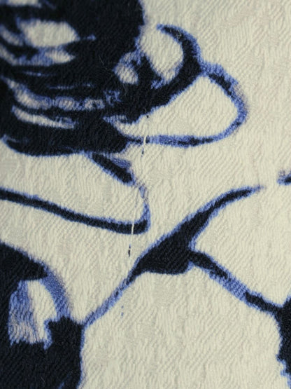 エムズグレイシー 117114 スカート 38 ブルー フラワーモチーフ　タック フレア ITG6VP2X9T1O