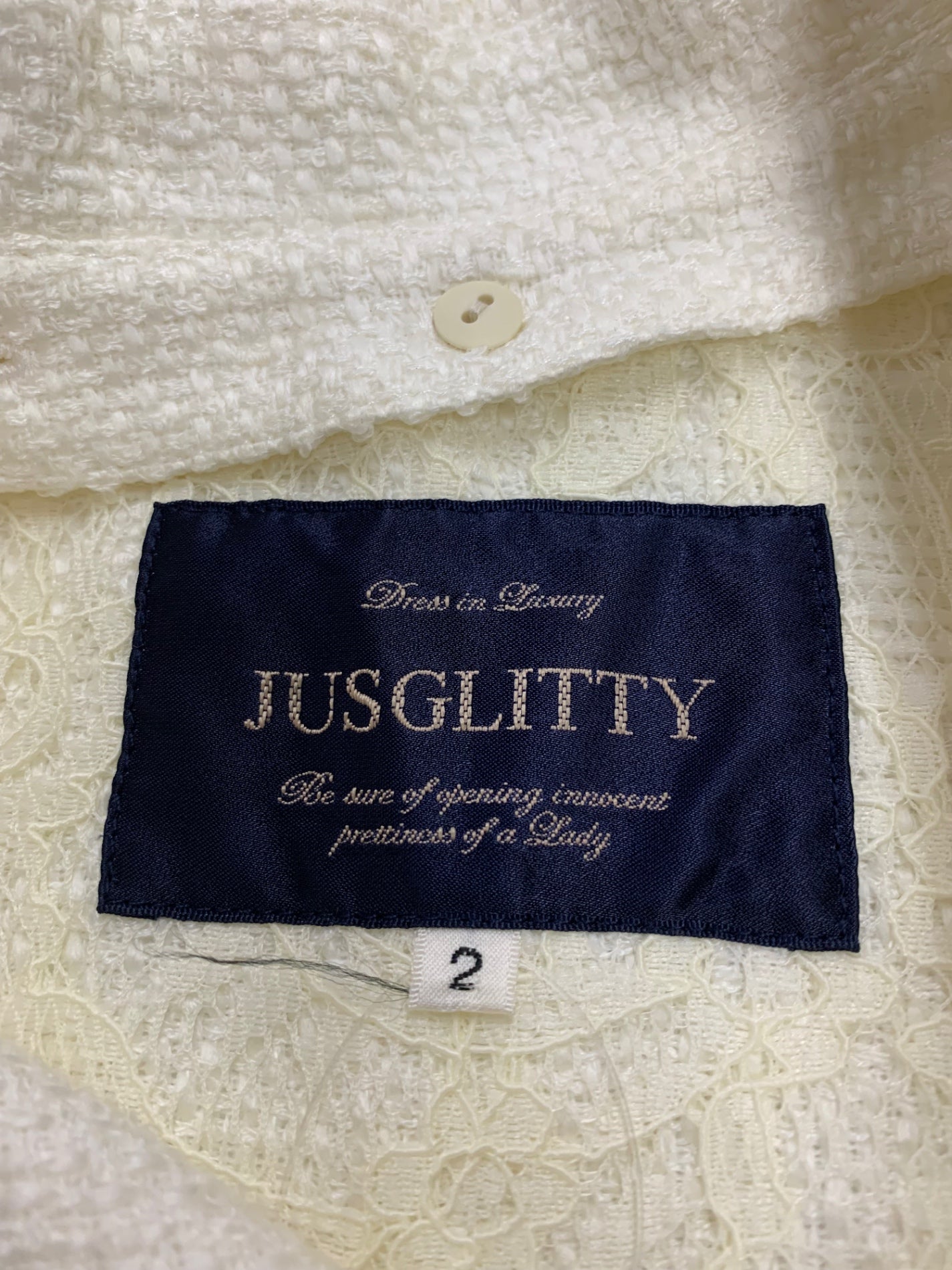 ジャスグリッティー 45122660 コート 2 ホワイト ブローチ付き IT4QJUED2ELC 【SALE】