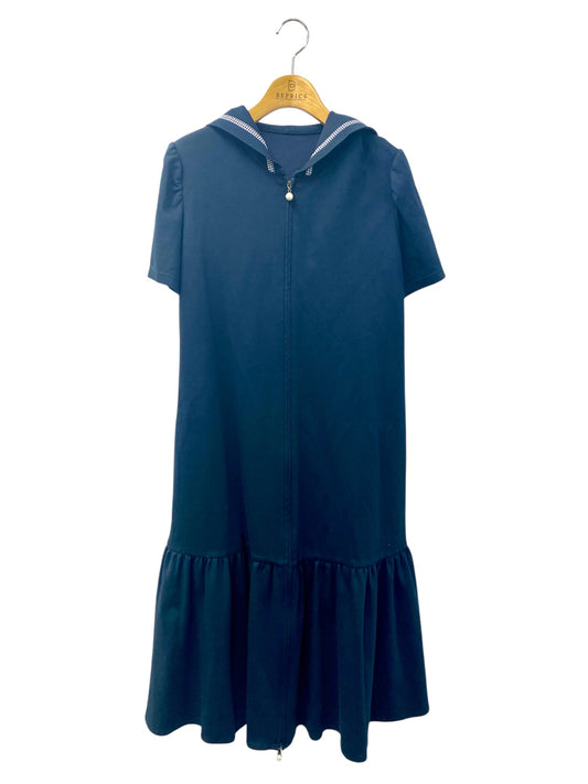 ルネ 5227020 ワンピース 38 ネイビー フード付き パールジップ フリル IT9O8KP3ANGC