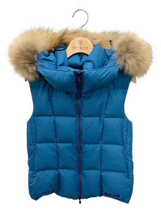 タトラス ザラガ  LTAT22A4874-D ダウンベスト 03 ブルー ファーフード ITCV5CNB63QD