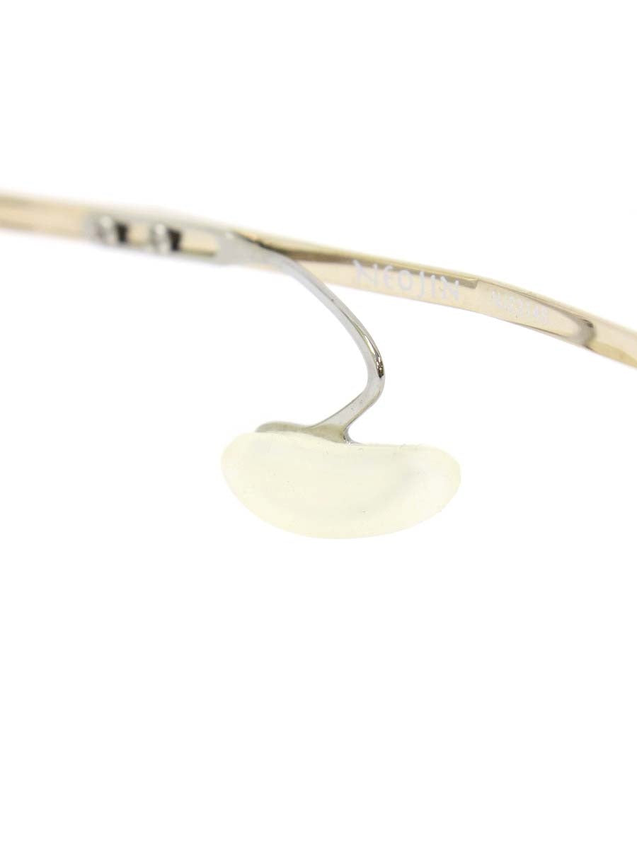 ネオジン NJ2314S メガネ ゴールド/ブラウン メタルフレーム ハーフリム スクエアシェイプ ノーズパッドレス ITSKW9QX72DW