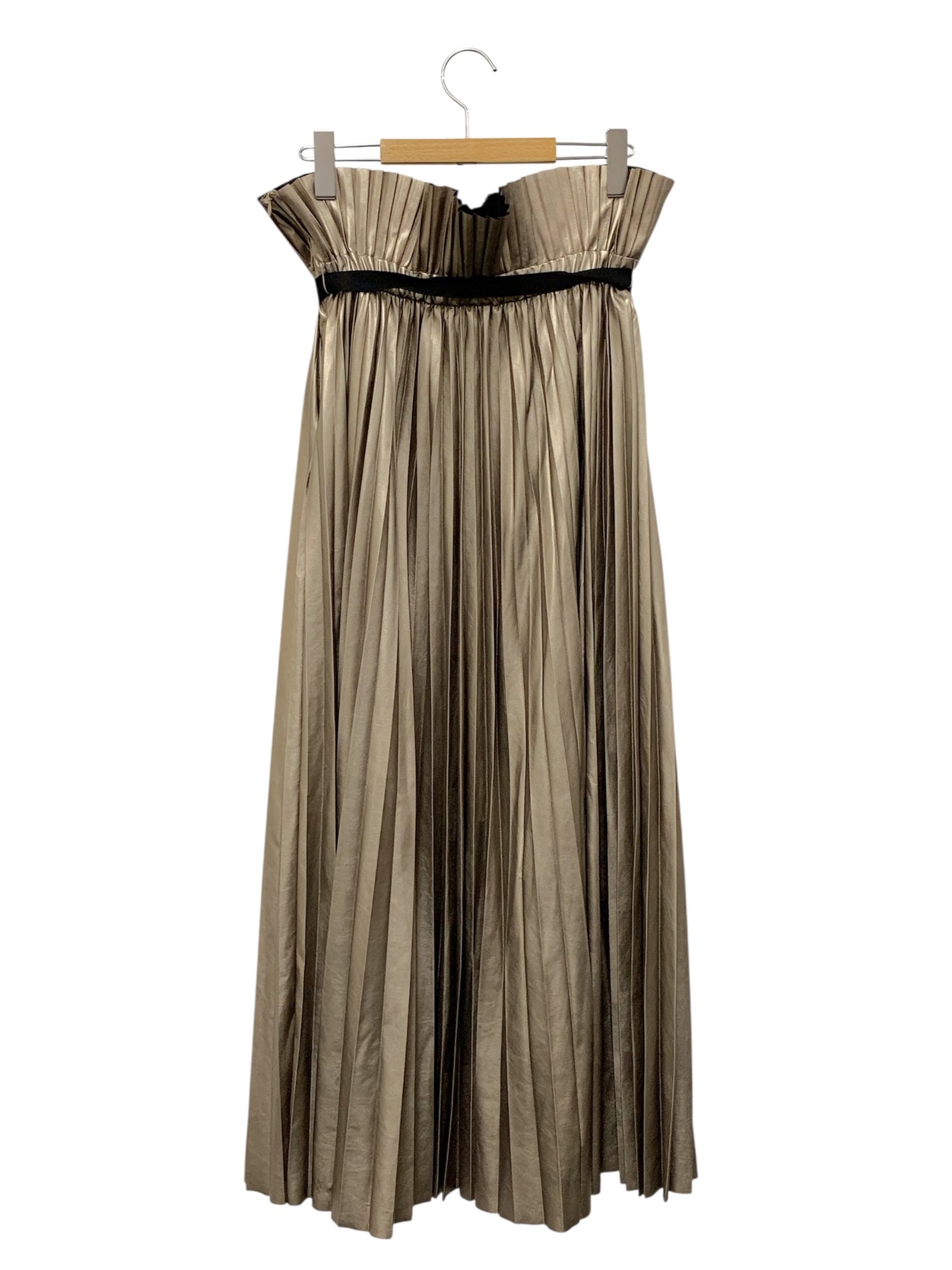 アドーア 531-1220908 プリーツスカート 38 ブラウン レザー風サテン ITW912OZWJYW