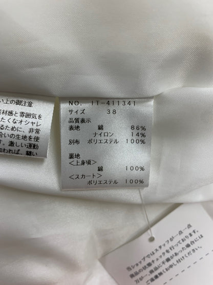 エムズグレイシー 411341 ワンピース 38 ホワイト シアー チェック 格子柄 ITLU90WKCW6P