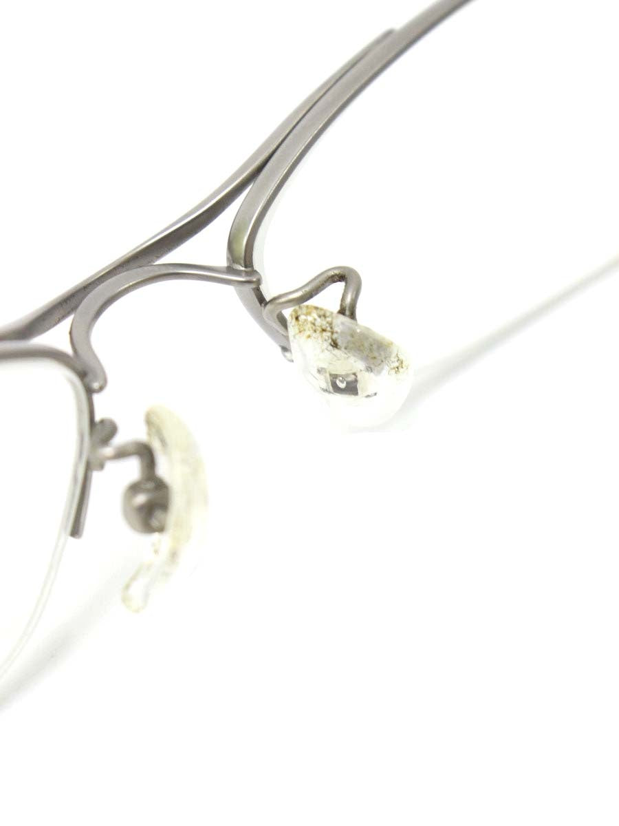 フォーナインズ S-640T 眼鏡 メガネ シルバー/グリーングラデーション コンビフレーム ハーフリム スクエア ITNFBLFI99N6