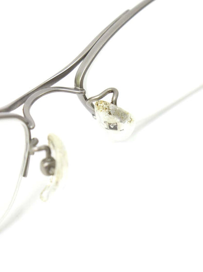 フォーナインズ S-640T 眼鏡 メガネ シルバー/グリーングラデーション コンビフレーム ハーフリム スクエア ITNFBLFI99N6