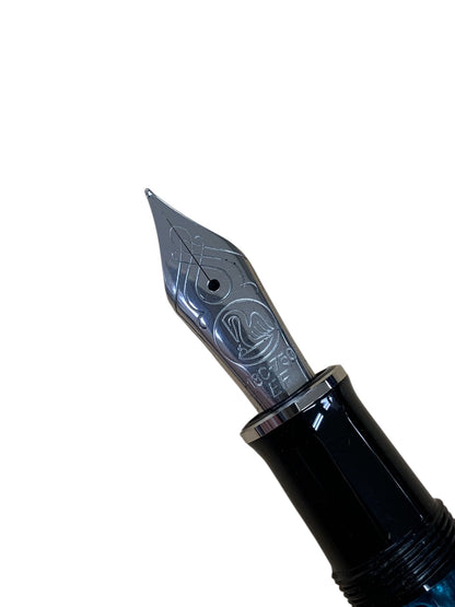 ペリカン 万年筆 スーベレーン M805 オーシャンスワール グリーンブルー EF 18C 750 ITYRETFSML5K