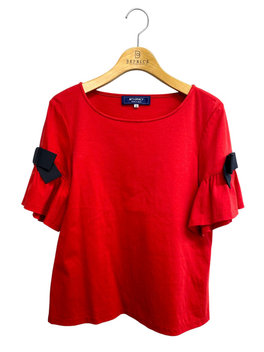 エムズグレイシー 115310 Tシャツ カットソー 38 レッド リボン IT2JF5YSNMNC