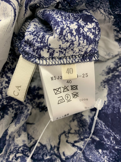 エポカ トワルドジュイプリント フレアドレス M5J24-549-25 ワンピース 40 ブルー 25SS ITTVFSZEJZRS