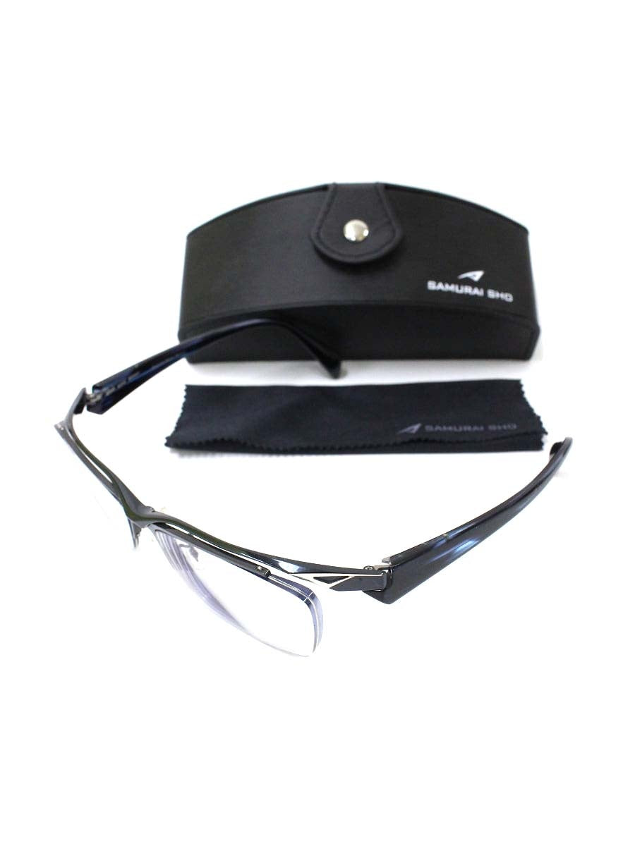 サムライ翔 SS-J35 メガネ ネイビー セルフレーム ハーフリム スクエア ♯2 ITARMCKFM11S