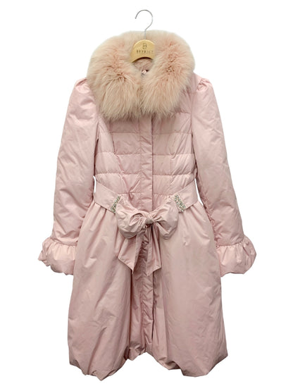 エムズグレイシー 529506 ダウンコート 38 ピンク フォックスファー ITBIJ9T9LYSC