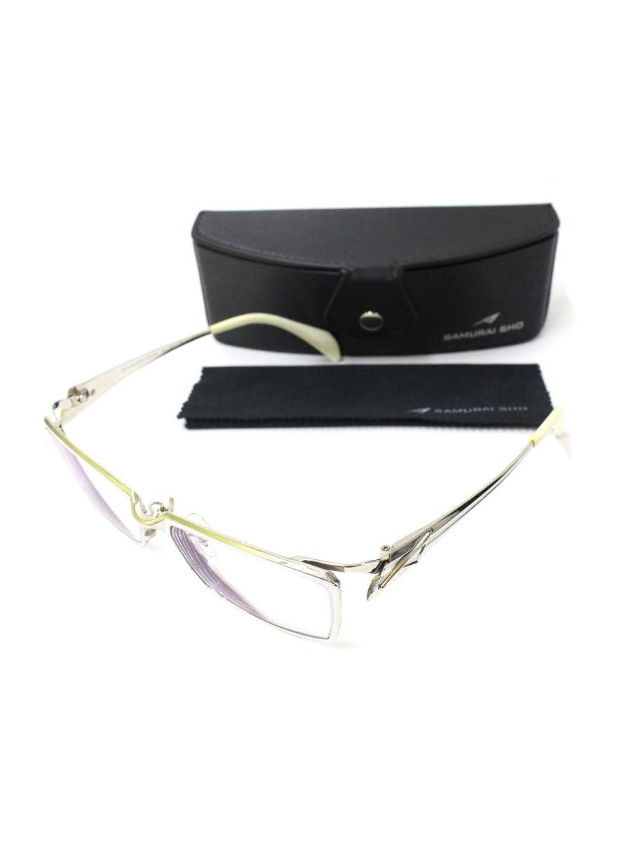 サムライ翔 SS-J214 メガネ シルバー/ホワイト メタルフレーム スクエア IT0VHUDZ6EY0