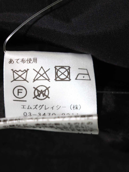 エムズグレイシー 117505 スカート 40 ブラック カメリア キルティング風 ジャガード IT4UE1VVJ1GS