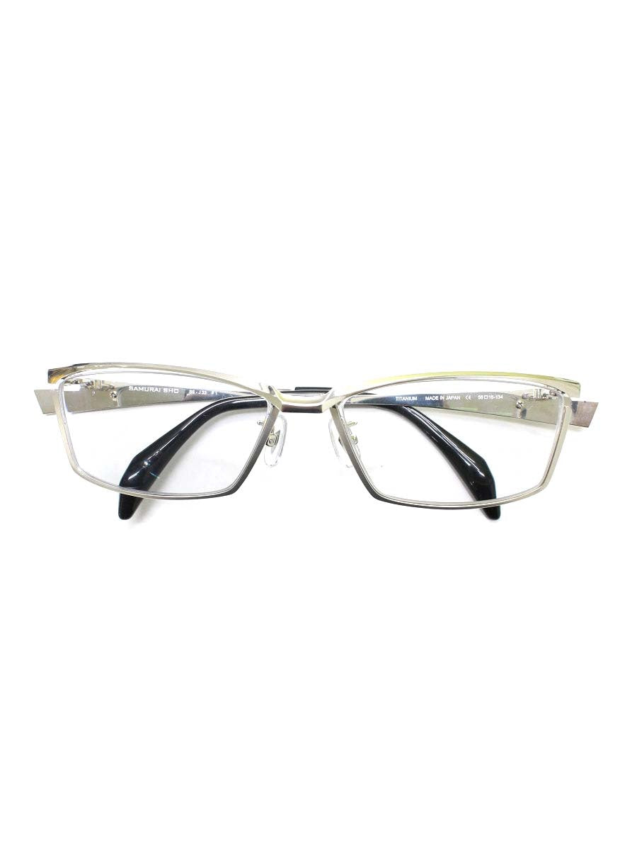 サムライ翔 SS-J33 メガネ シルバー/ブラック メタルフレーム スクエア IT1CKO1XAQ44
