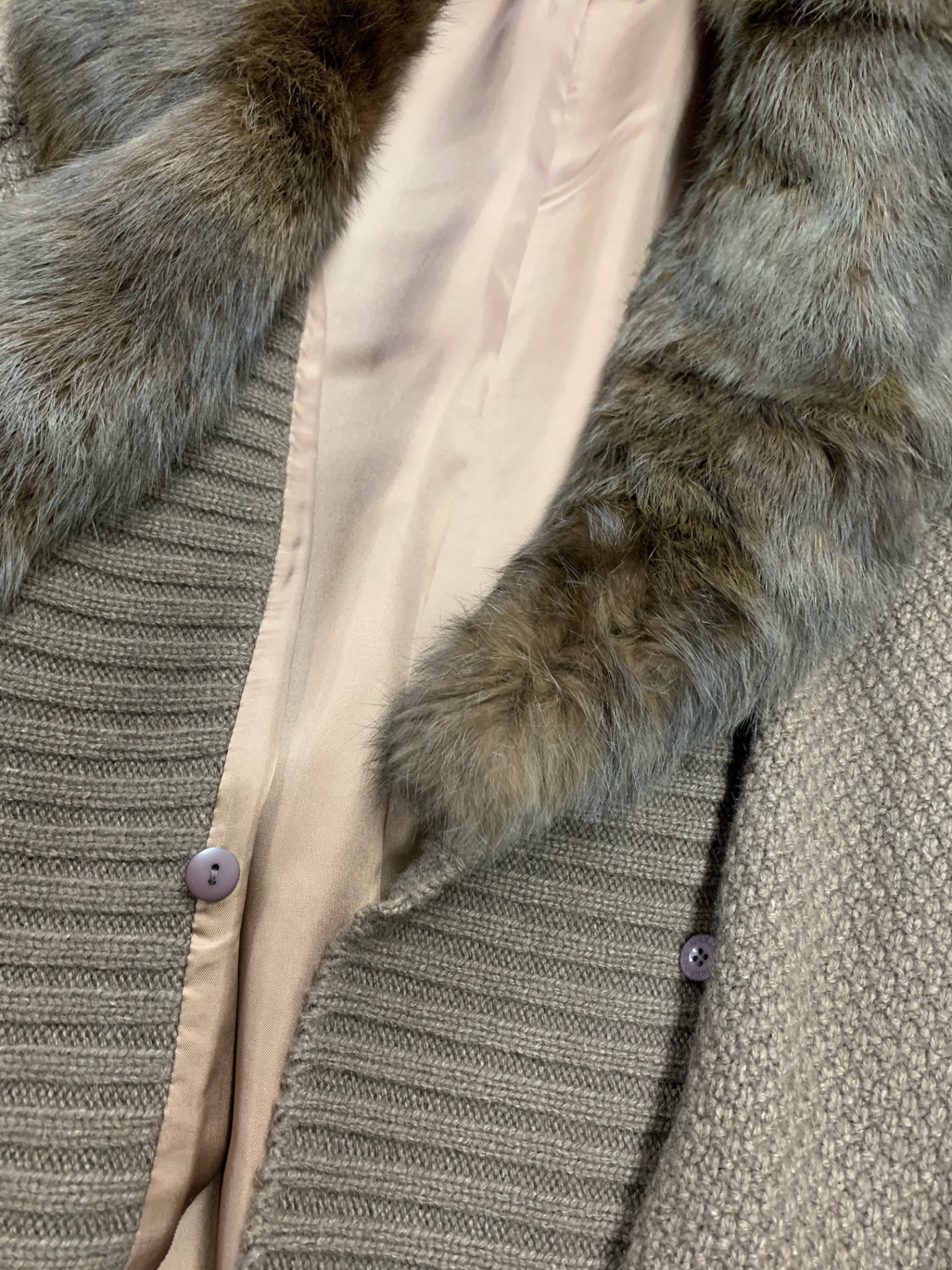 ハロッズ 14521211 ニットジャケット ブラウン ラビットファー IT0YYOK0RASY