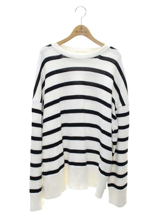 ドゥーズィエムクラス 22-080-500-7030-1-0 セーター ホワイト/ブラック オーバーサイズ ボーダー ITD655V0WFK0