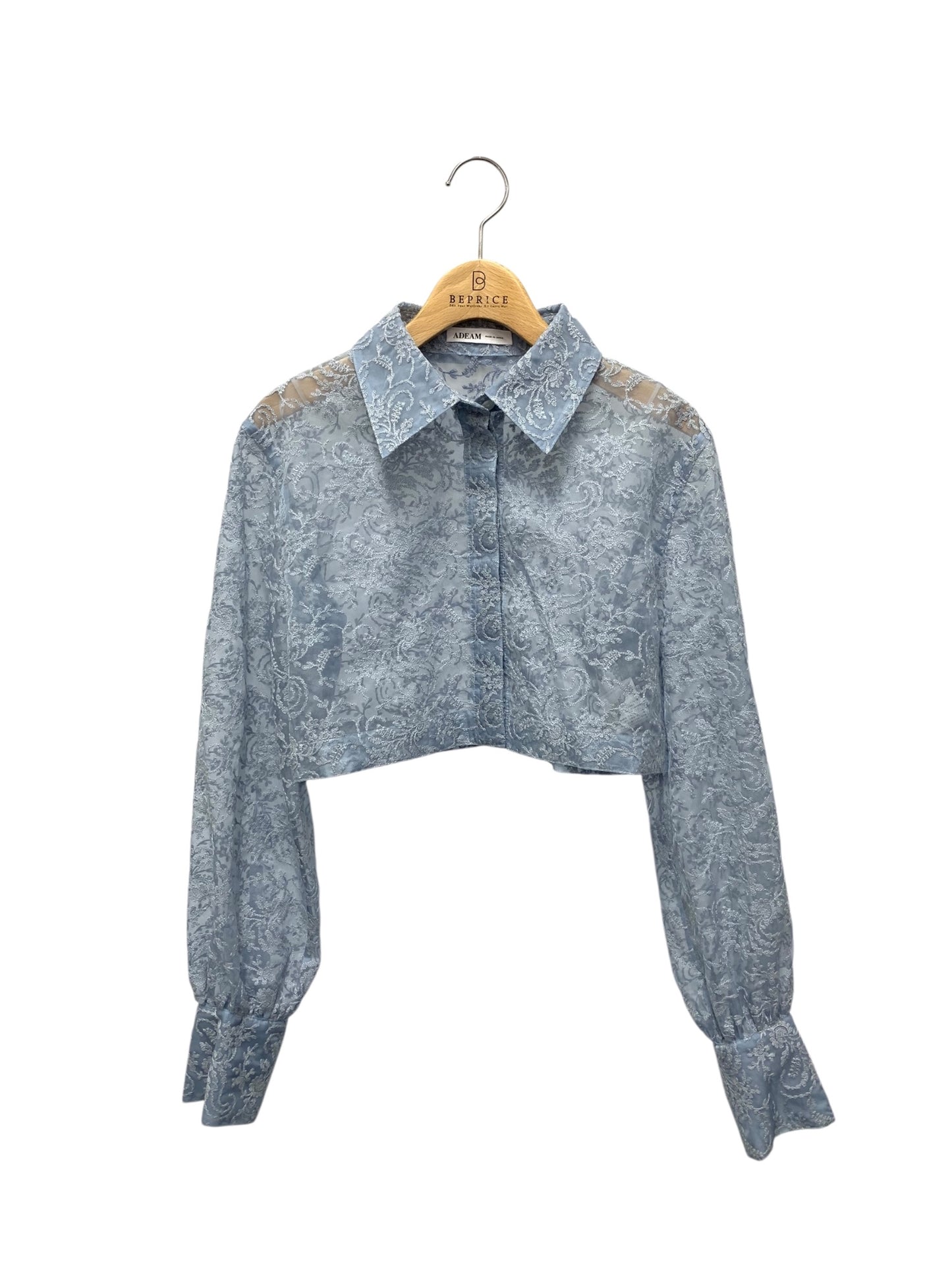 アディアム Flower Garden Blouse 45235 シャツ 0 サックス フラワーガーデンブラウス 刺繍 エンブロイダリー シアー ITQH5RSXYLFI 【SALE】