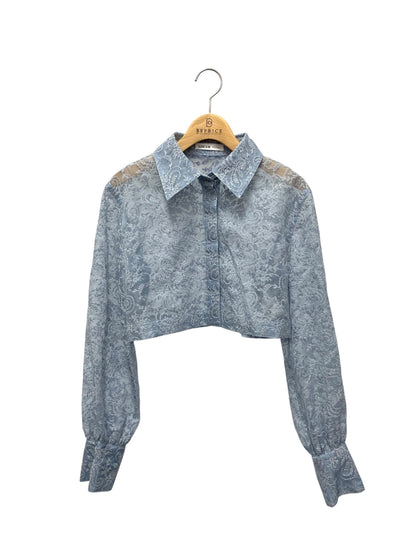 アディアム Flower Garden Blouse 45235 シャツ 0 サックス フラワーガーデンブラウス 刺繍 エンブロイダリー シアー ITQH5RSXYLFI 【SALE】