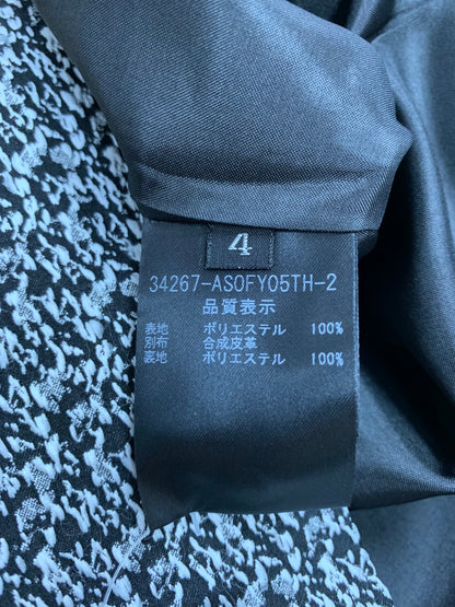 アディアム 34267 ワンピース 4 ブラック ツイード Vネック ITHIWDMOIZQI