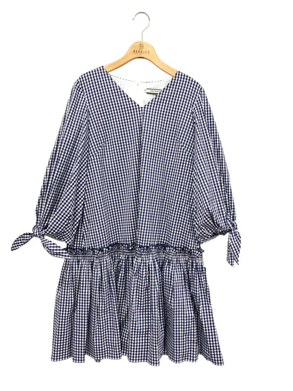 フォクシーニューヨーク Dress 40086 ワンピース 40 ネイビー ギンガムチェック IT8RBVHV9OTC