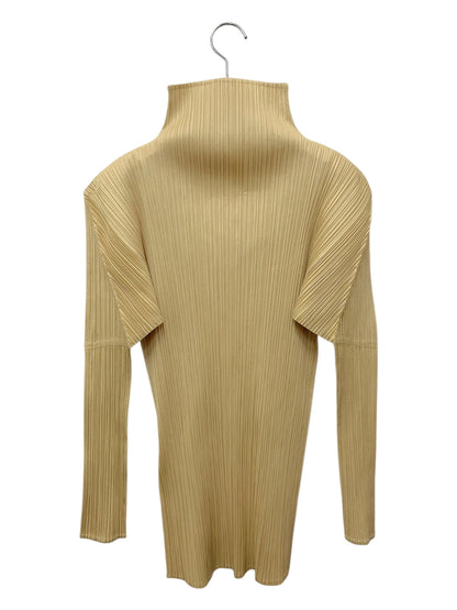 プリーツプリーズイッセイミヤケ PP04-JK604 カットソー 3 ベージュ プリーツ モックネック ITHDTZIZSJW6