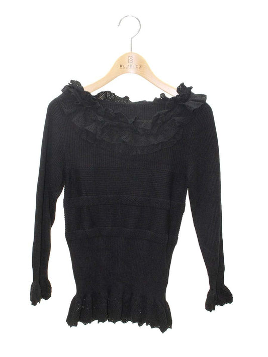 トゥービーシック W5N61 セーター 1 ブラック フリル ウール ITT8XJMW0NJ0