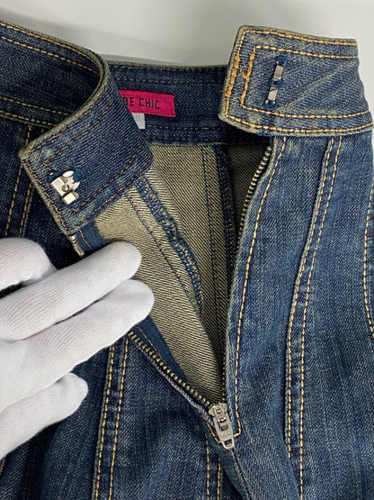 トゥービーシック UF590-318-32 デニムスカート 40 ブルー フレア ITLT8J9WV1UW