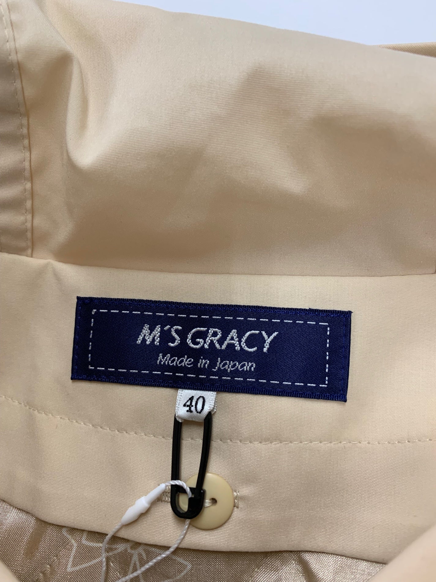 エムズグレイシー 219101 コート 40 ベージュ ジップアップ ライナー付き IT92UVOJCUNQ