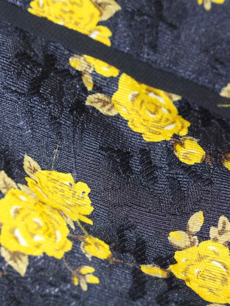 エムズグレイシー 117511 スカート 38 ネイビー ローズモチーフ タック IT7268GWKVBC