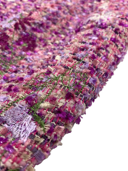 トッカ OPTONX0502 ワンピース 6 パープル ツイード フラワーモチーフ 刺繍 ITX434HN878E