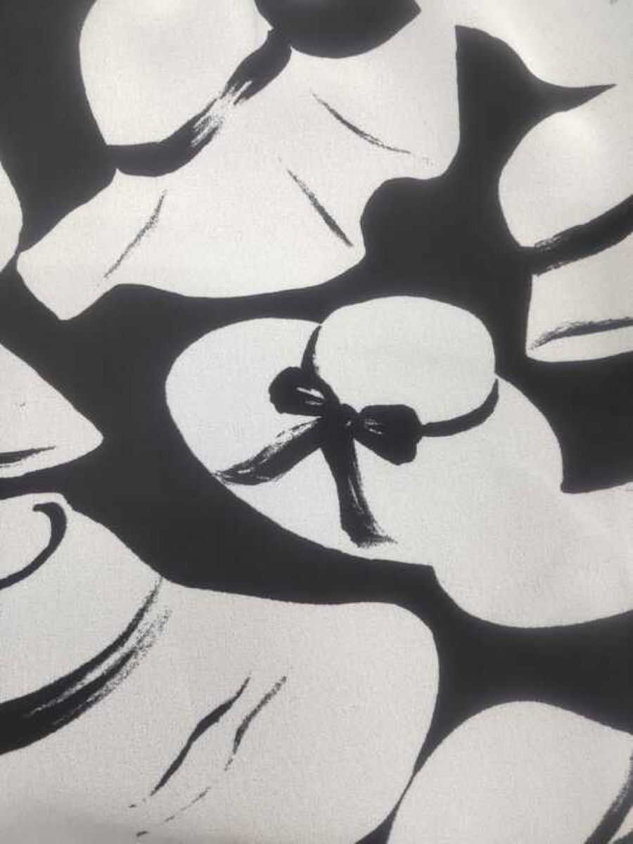 エムズグレイシー 帽子柄シフォンワイドパンツ 416305 40 ブラック ITTX3203Z0YX