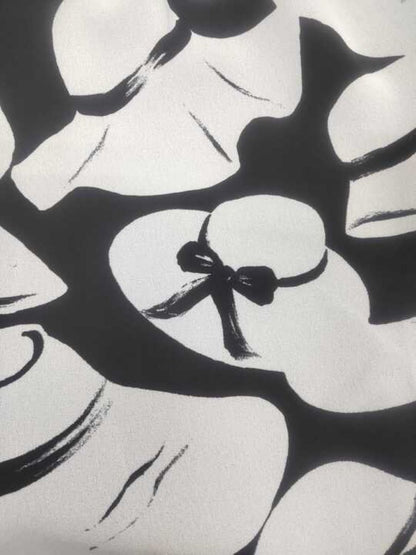 エムズグレイシー 帽子柄シフォンワイドパンツ 416305 40 ブラック ITTX3203Z0YX