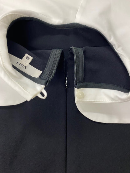 ヨリ YR2221-110AW カットソー 36 ブラック ワイドカラーストレッチ IT2T61W58TPJ
