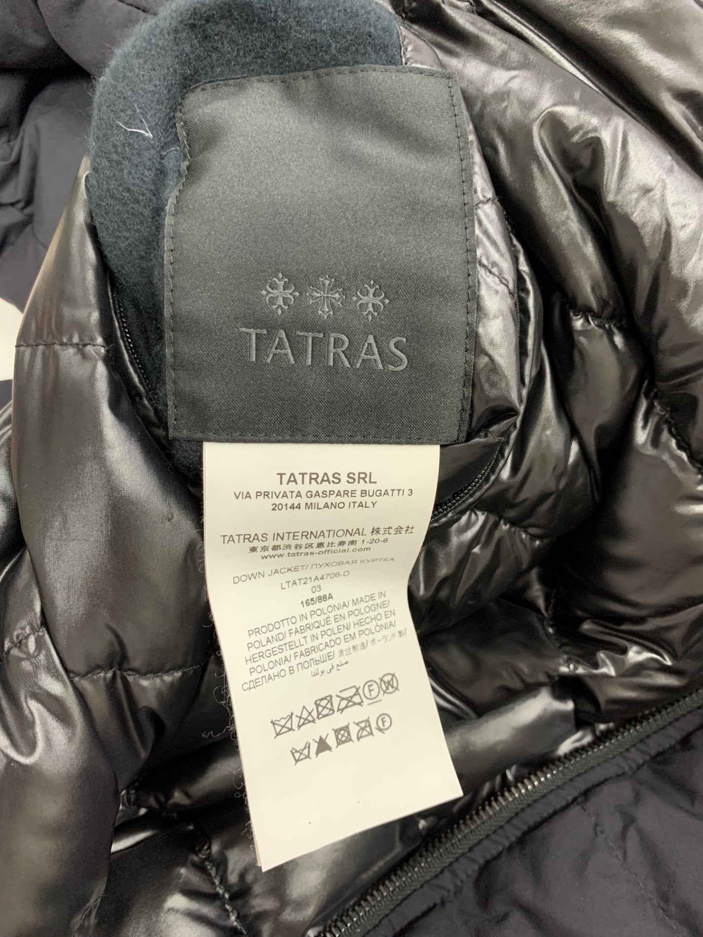 タトラス ISERA LTAT21A4706-D ダウンコート 3 ブラック ラクーンファー ITN59335J8MG