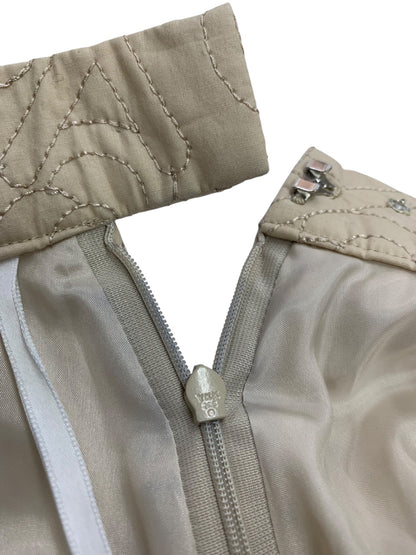 エムズグレイシー 517119 スカート 36 ベージュ カメリア ロゴ 刺繍 フレア IT43GXTK44RK