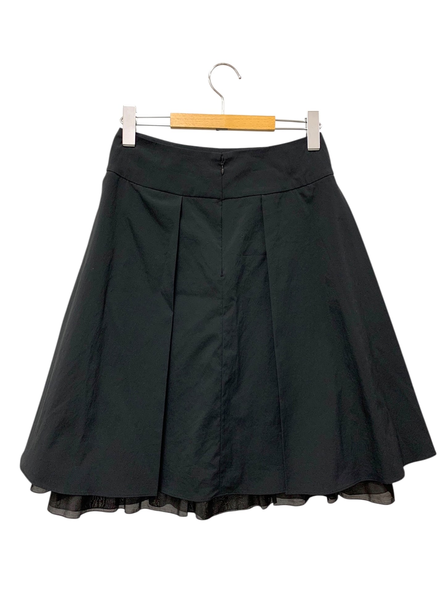 エムズグレイシー 727323 スカート 38 ブラック フレア カメリアボタン IT1A76RC4QW4