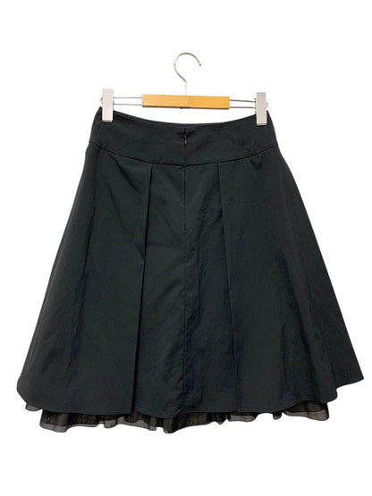 エムズグレイシー 727323 スカート 38 ブラック フレア カメリアボタン IT1A76RC4QW4