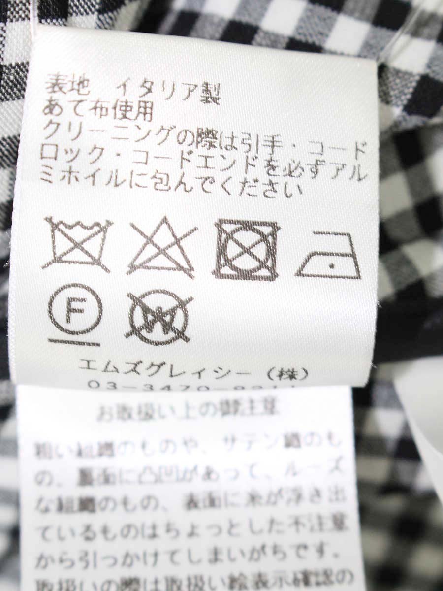 エムズグレイシー 119103 ジャケット 38 ブラック ギンガムチェック ジップアップ ITX9VYR0Z83E