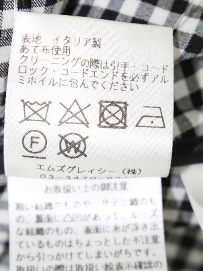 エムズグレイシー 119103 ジャケット 38 ブラック ギンガムチェック ジップアップ ITX9VYR0Z83E